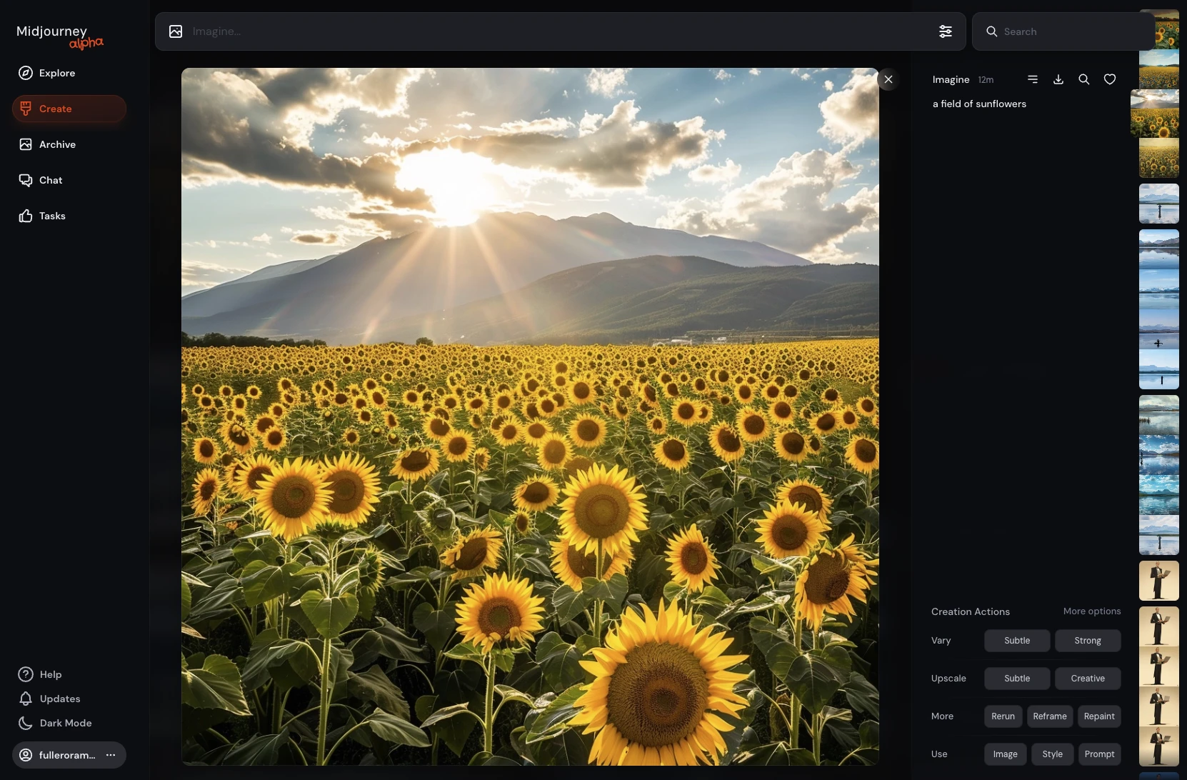 Sunflowers generated with midjourney